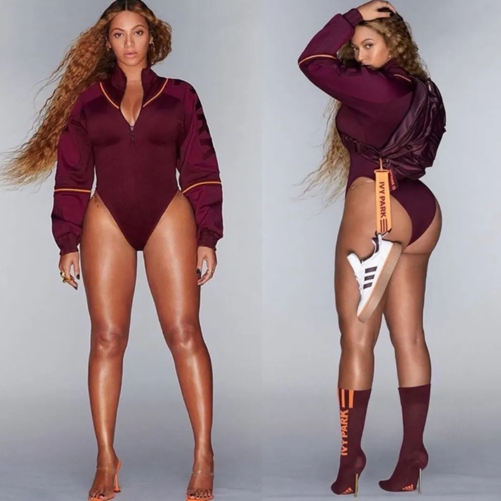Adidas X Ivy Park TT Bodysuit Maroon Amazon Red Solar Orange Beyoncé - Image 2