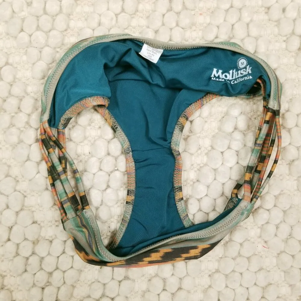 Mollusk Left Point Bikini Bottoms Aztec Pattern Sz Medium - Image 3