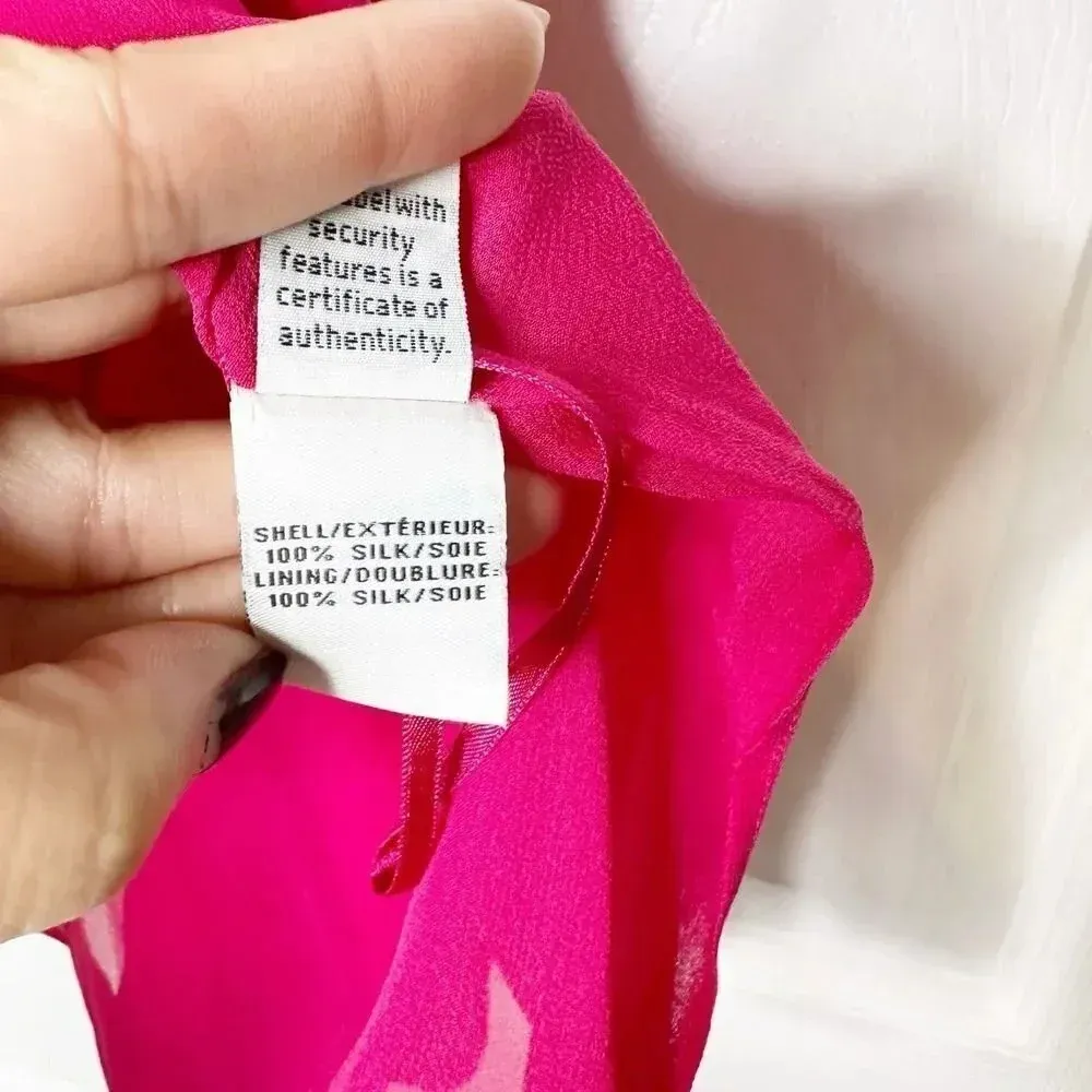 DIANE VON FURSTENBERG Raica 100‎ % Silk keyhole Pink Sleeveless Top Size P - Image 6