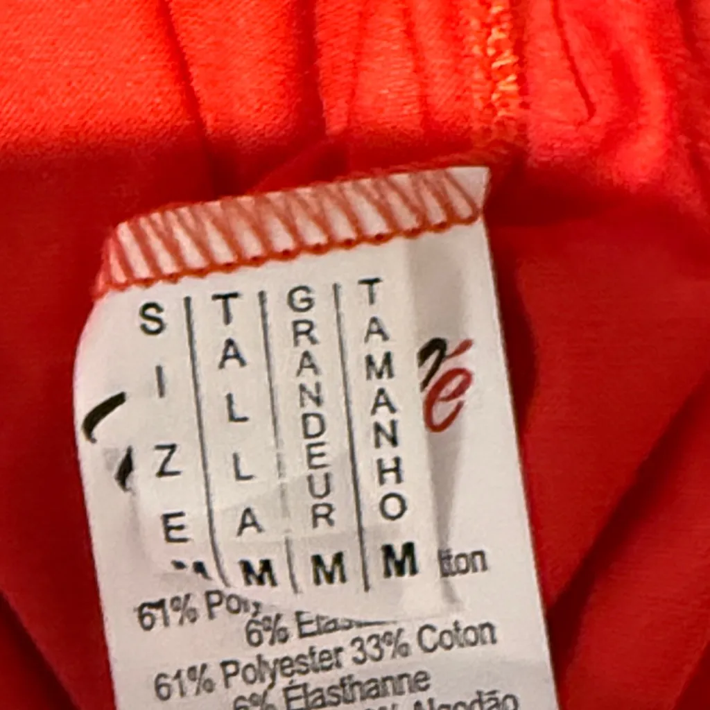 Mapalé Bright Coral Twisted Back Sleeveless Dress (M) Red Size M - Image 7