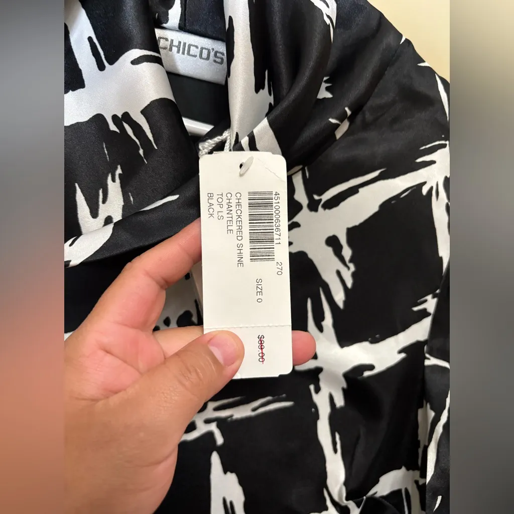 CHICOS,Chantelle,Cowl neck,Size 0,100% Polyester,NWT - Image 8