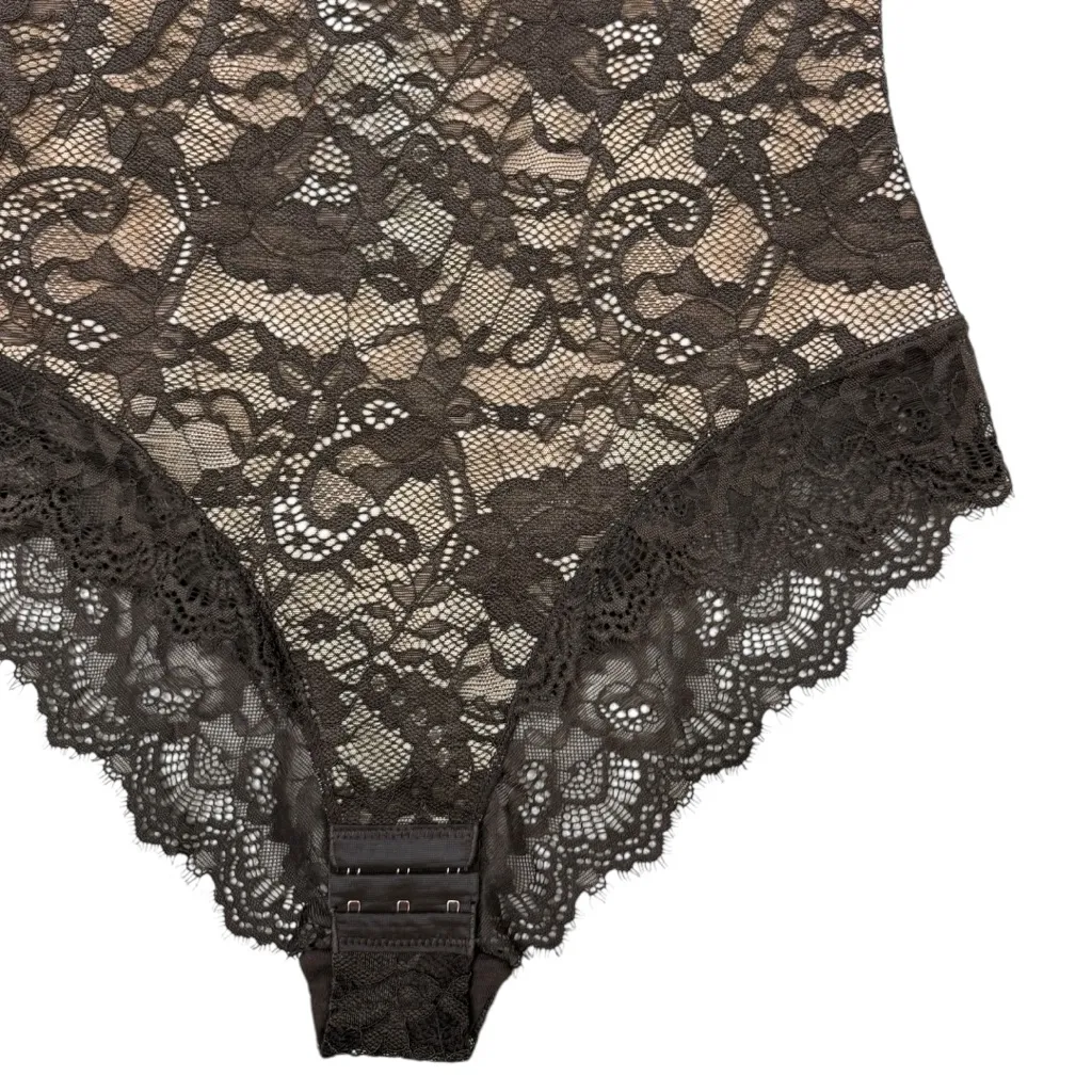 PINSY Lace Shaping Lace Bodysuit Brown Sculpting Stretch Shapewear Large NWT Size M - Image 8