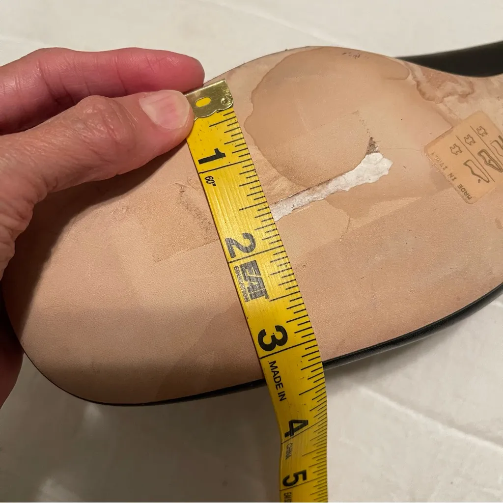 DEAR FRANCES Black‎ Leather Round Toe Kitten Heel Mules 42 USA 12 WORE ONCE Black - Image 16