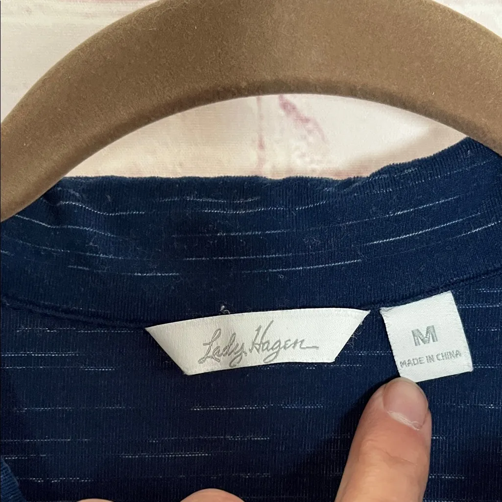 Lady Hagen Navy Golf Pullover Top Woman’s Size Medium - Image 2