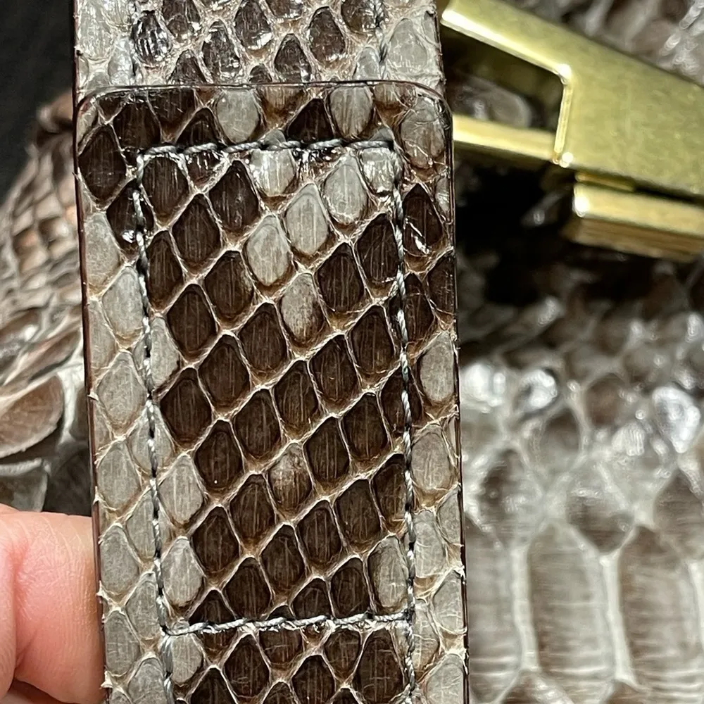 Chloe - Joan Bucket Bag Taupe Python Leather AUTHENTIC Rare 2000 Vintage - Image 12