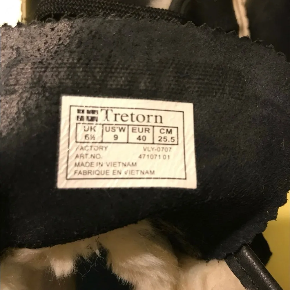 Tretorn Leather Hightop Black Lace Up Sneakers Shoes Size 9 - Image 2