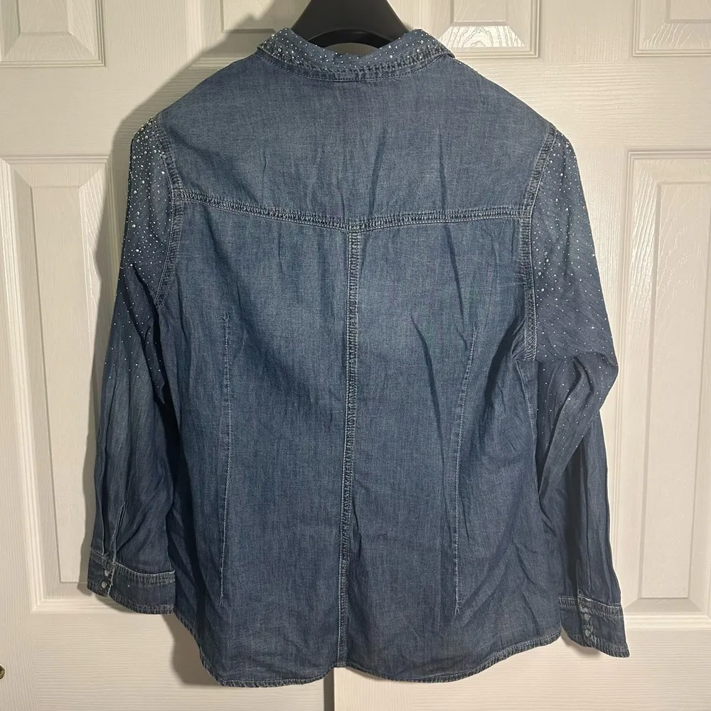 Denim Sparkly Top Long Sleeve‎ XXL - Image 6