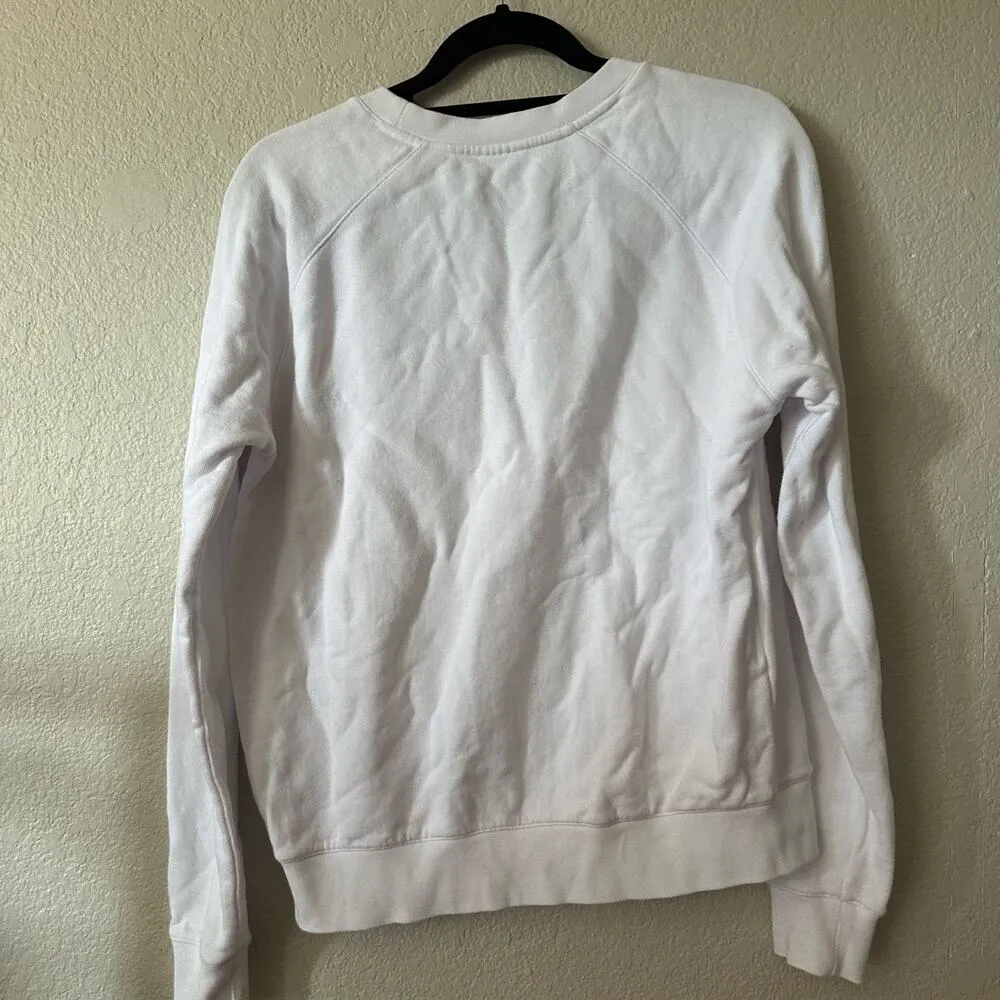 The Upside Saturn Logo Print Crew Neck Sweatshirt White Size Small - Image 9