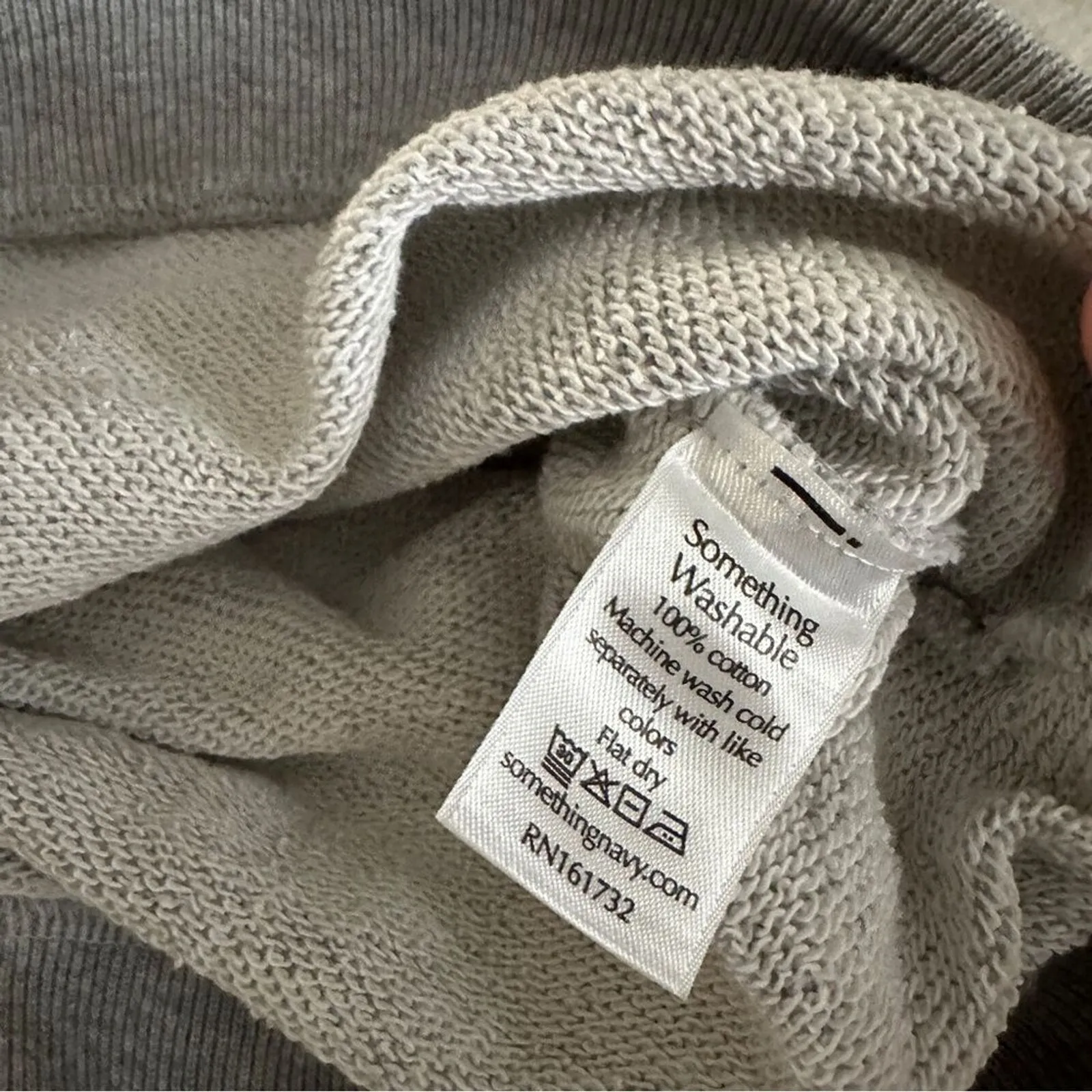 Something Navy Size Large Gray Ruffle Round Neck Sweater Cozy Casual Chic Lounge - Image 10