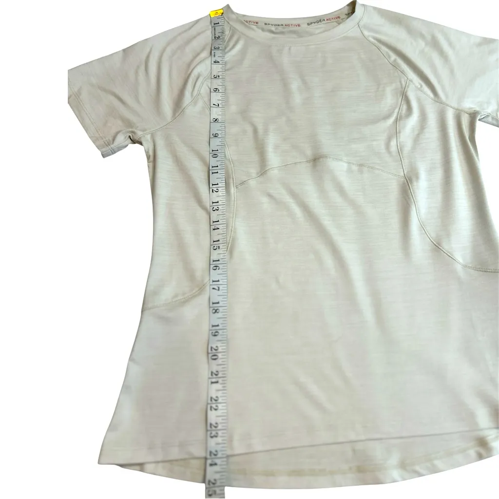 Spyder Active Women’s Short Sleeve Performance Tee Shirt Beige Medium - Image 5