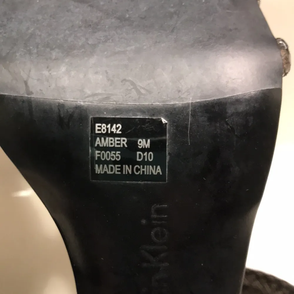 Calvin Klein Women’s Amber Black Silver Metallic Strappy Rope Stiletto Heels - Image 9