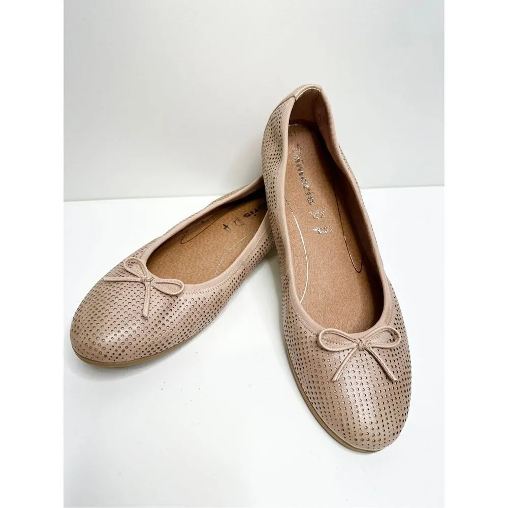 Tamaris Auberon Shoes Womens Size 9.5US 41EUR Leather Ballet Flats Tan - Image 9