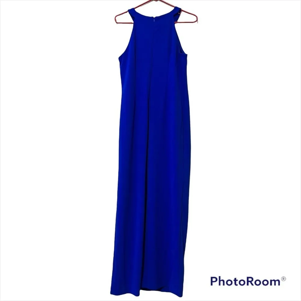 Shelby Nites 8 vibrant blue long sleeveless ruffle formal wedding bridesmaid - Image 2