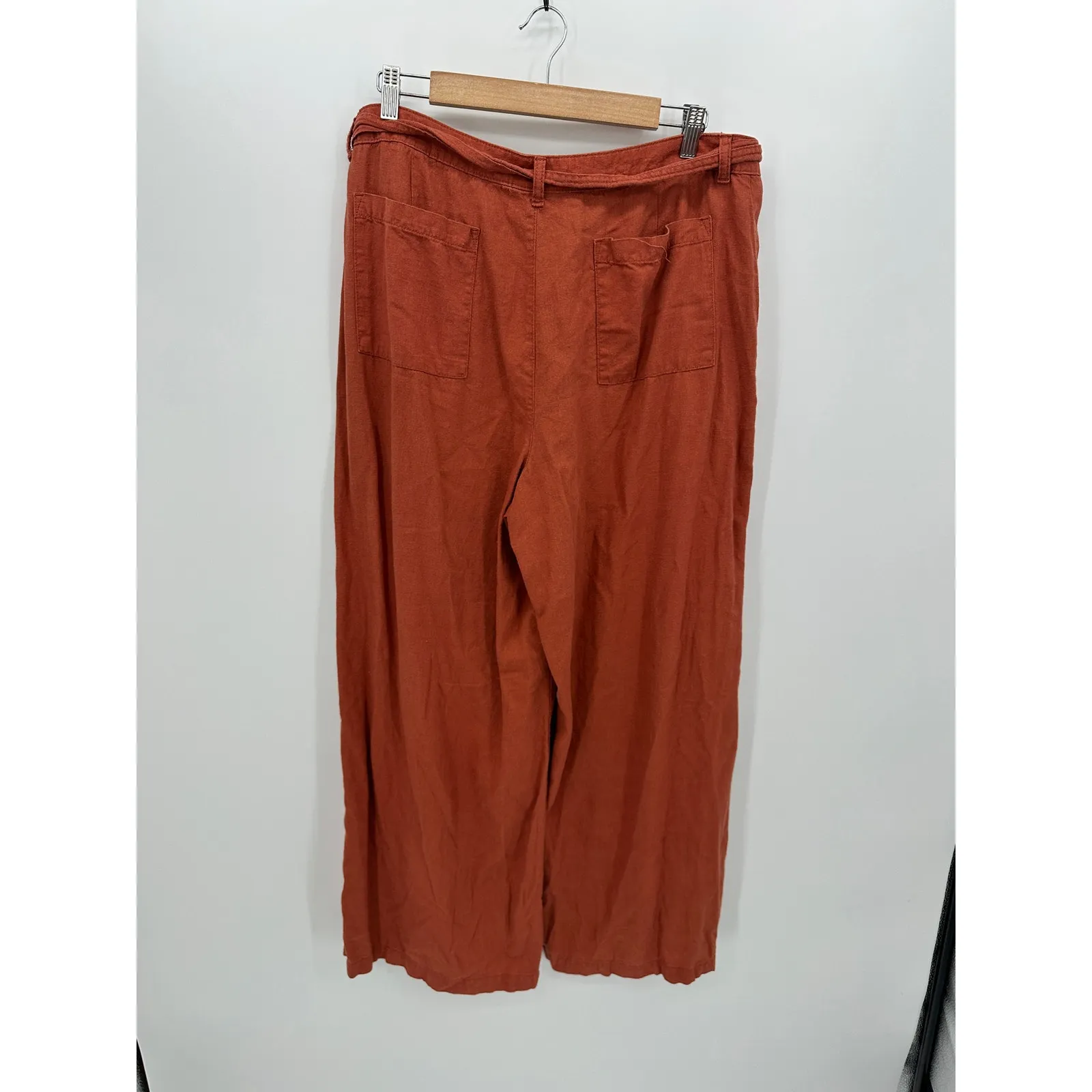 Ana A New Approach Womens Wide Leg Linen Blend Pants Size 16 High Waisted Boho - Image 7