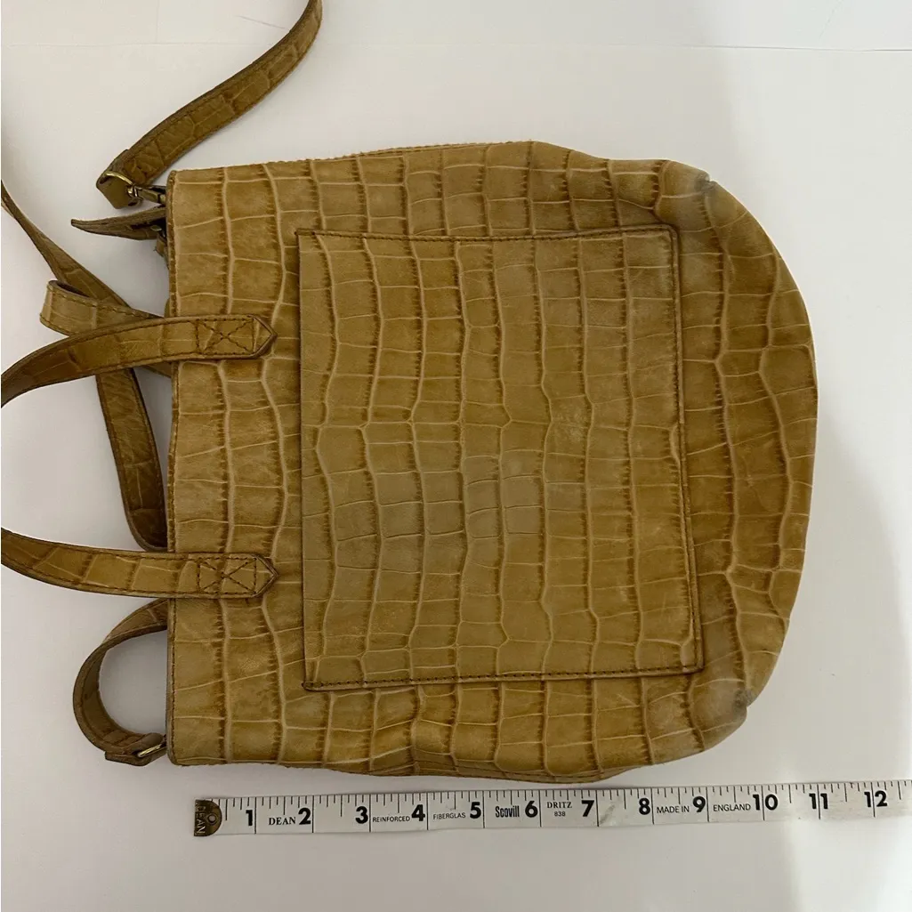 Madewell Zip-Top Transport Crossbody Croc Embossed Leather Edition Tote Bag - Image 5