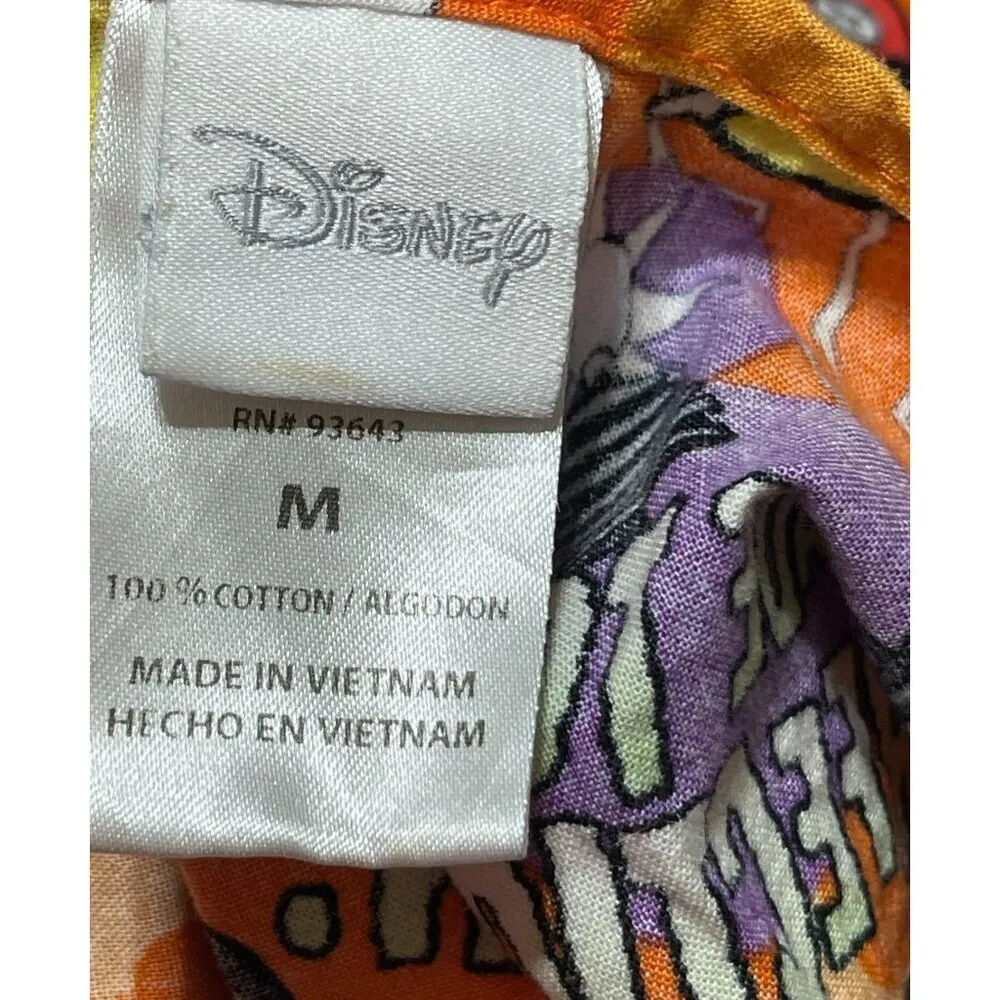 Disney Halloween Scrub Top Bride Of Frankenstein Mickey Minnie Orange Size M Med - Image 3