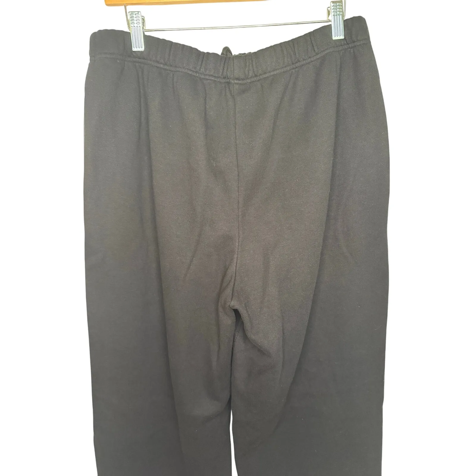 SKIMS Wide Leg Fleece Cuffed Sweatpants Women’s Size L Black Comfort Loungewear - Image 5