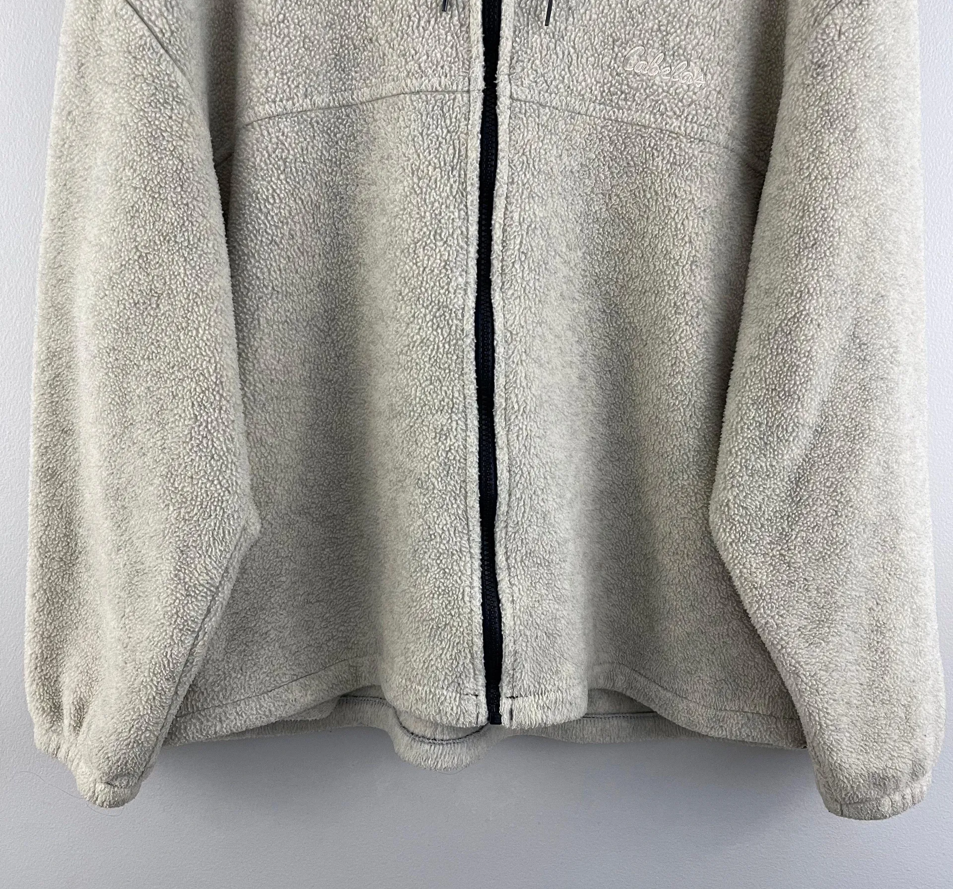 CABELA’S Vintage 90s Womens Beige Hooded Zip Up Canada Polartec Fleece Jacket - Image 6