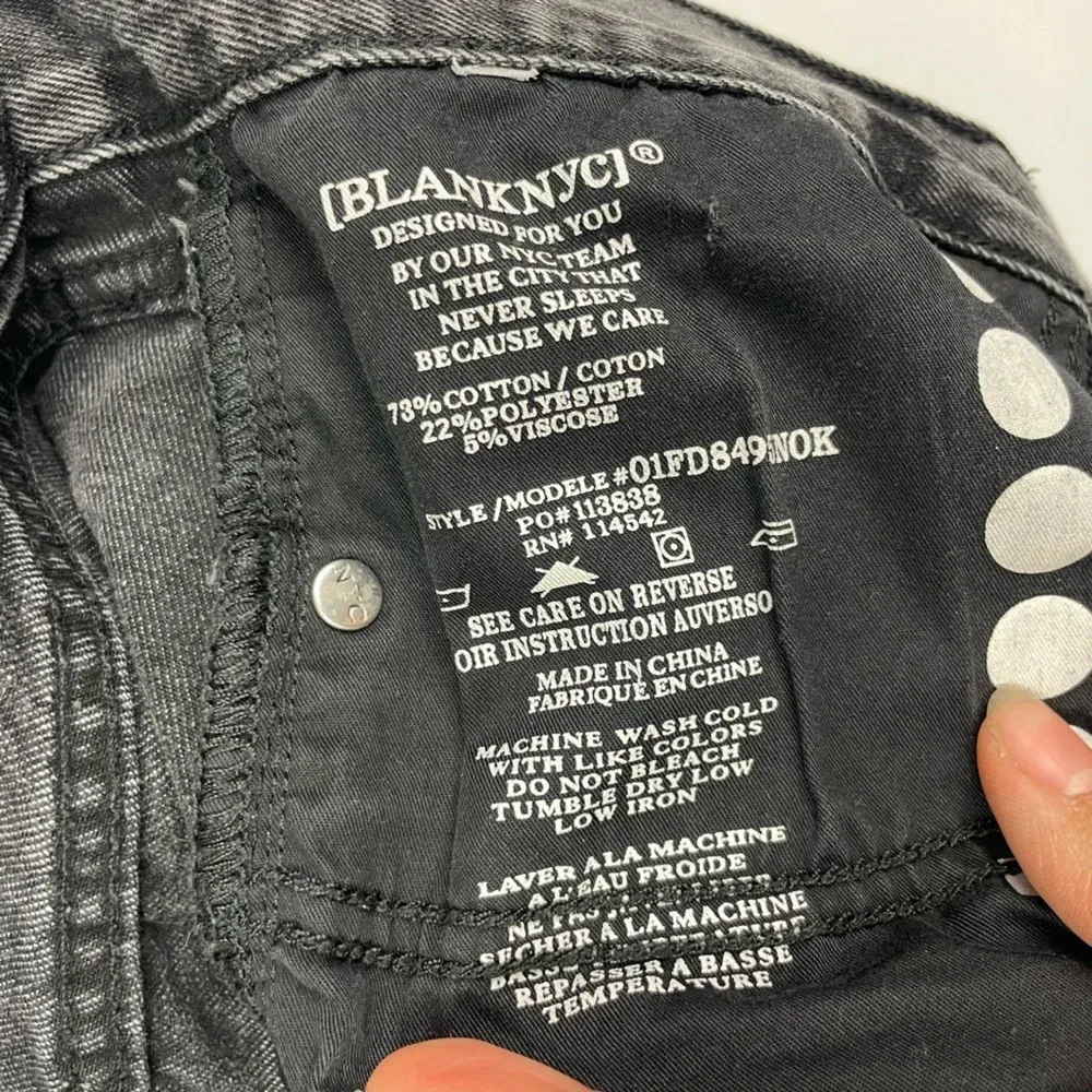 BLANK NYC Black Distressed Cut Off‎ Button Fly Denim Shorts - Image 8