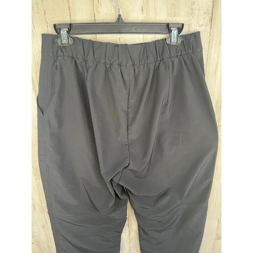 Zella Black Getaway Drawstring Cargo Pockets Button Closure Crop Pants Size L - Image 7