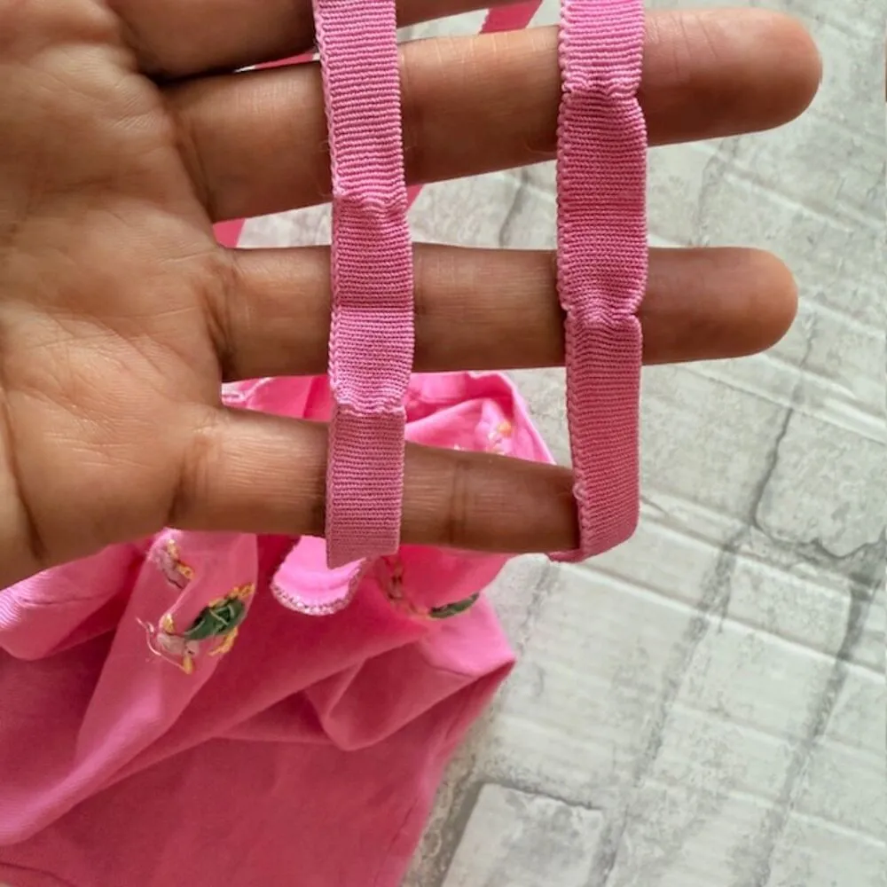 Y2K Pink Stretchy Knit Baby Tank Top Embroidered Dainty Flowers No Sz Size undefined - Image 6