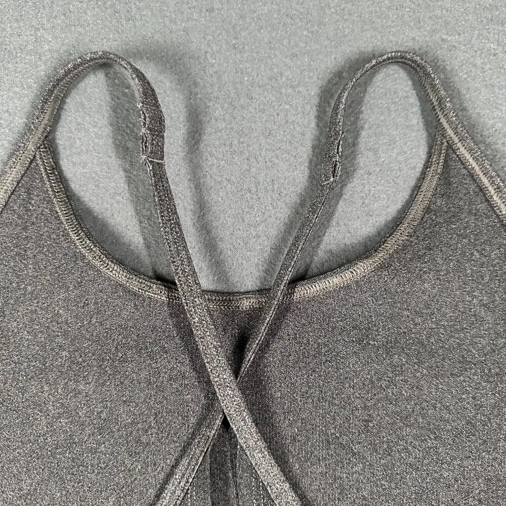 Lululemon Athletica Womens M/8 Dark Gray Criss Cross Strap Open Hole Back Tank - Image 8