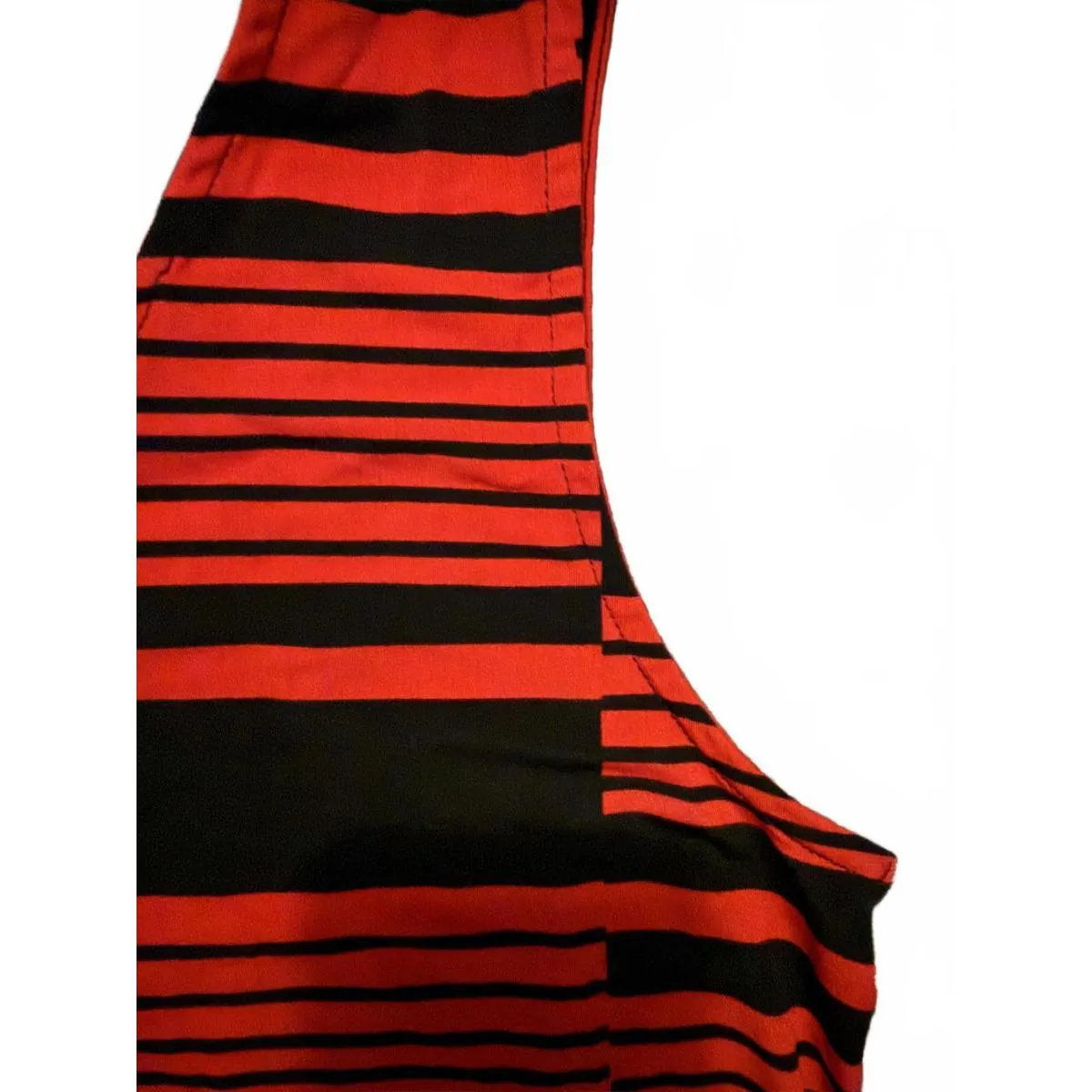 Dana Buchman Women's Blouse Large Stripes Black Red Sleeveless Polyester Stretch - Image 6