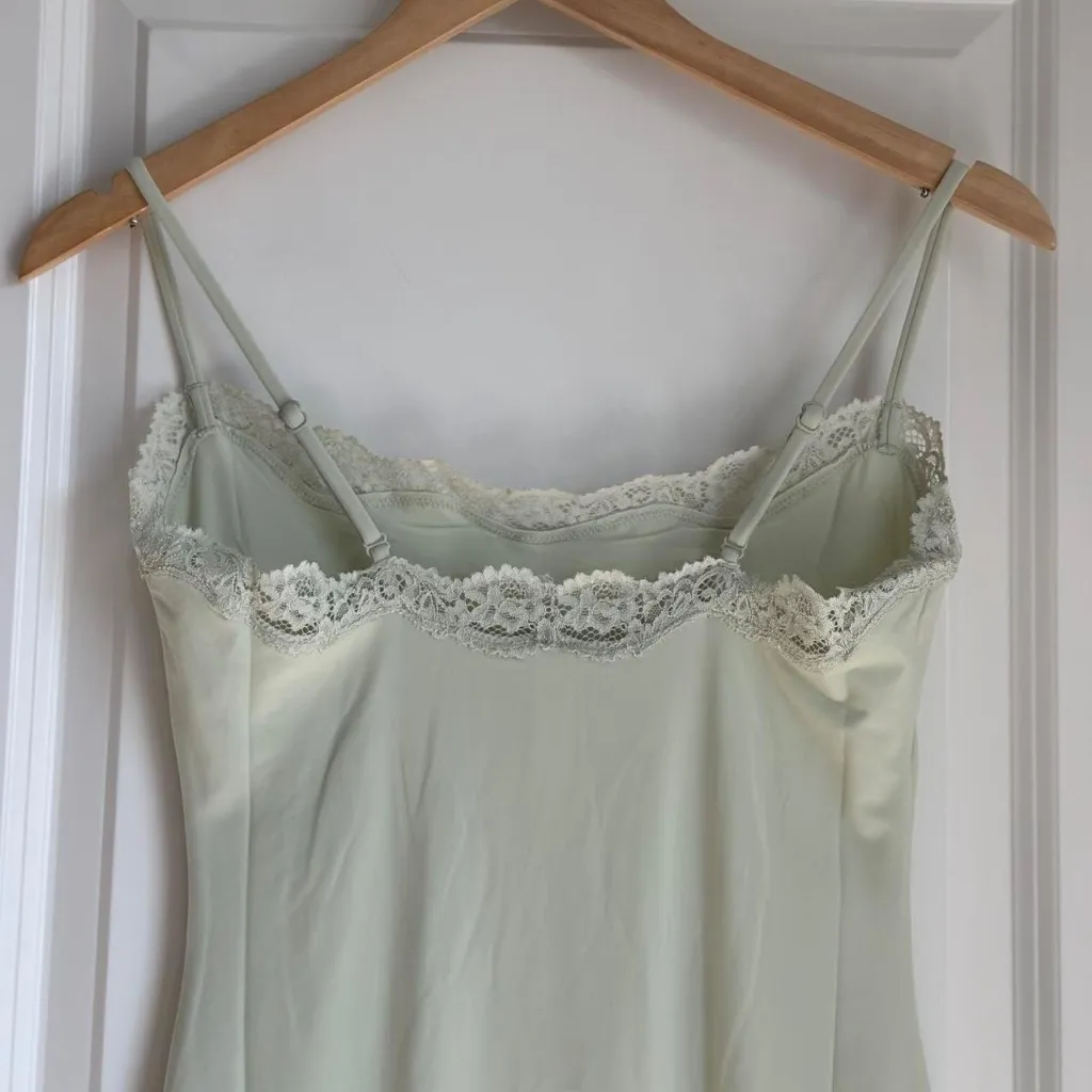 Skims Fits Everybody Lace Long Slip Dress in Spearmint, Size Medium - Image 8