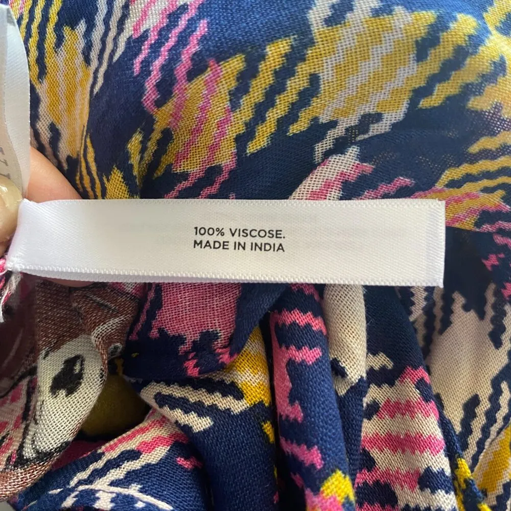 Talbots pink blue yellow white checkered rectangle basset hound dog scarf wrap - Image 7