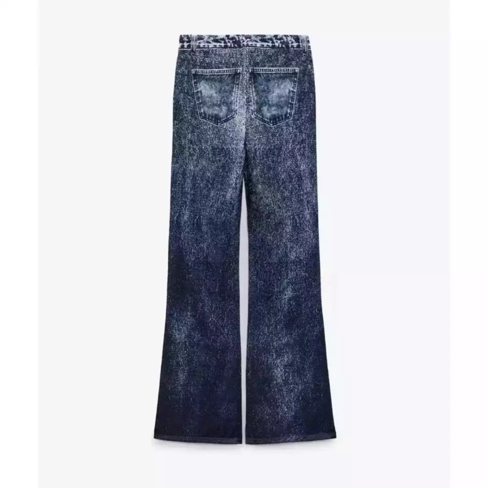 Zara blue mesh denim pants NWOT 80$ M boho spring western y2k - Image 3