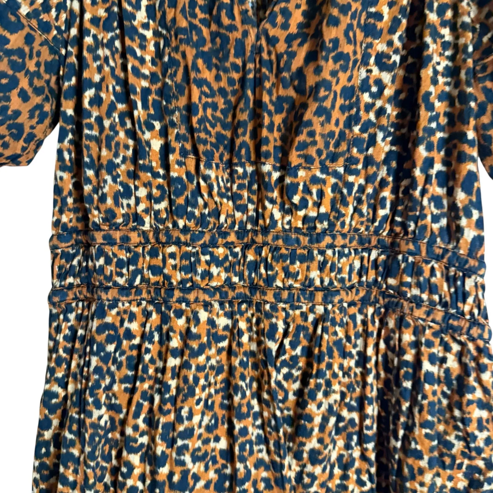 Ulla Johnson Mariana Brown Leopard Animal Print Puff Sleeve A-Line Mini Dress 2 - Image 12
