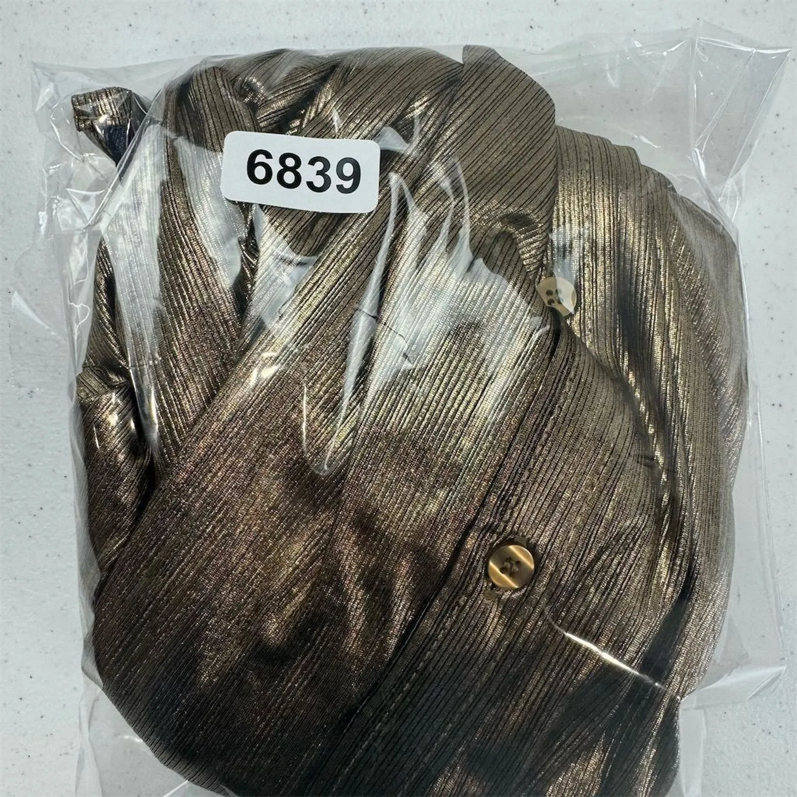 Umgee Women's Gold Button Down Blouse‎ Long Sleeve Size L Casual - Image 11