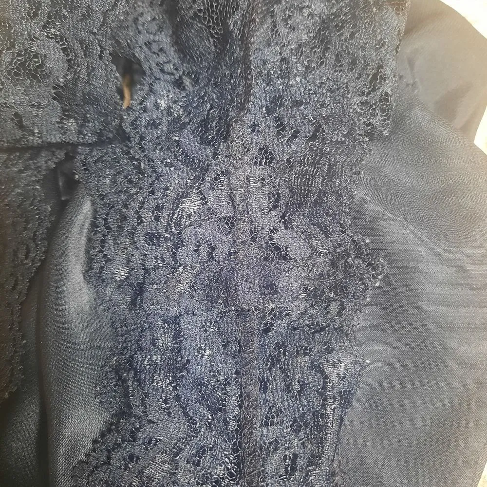 Ms. Leslee Vintage 80s 90s Lingerie Teddy Bodysuit Poly Satin Black Size Large - Image 5