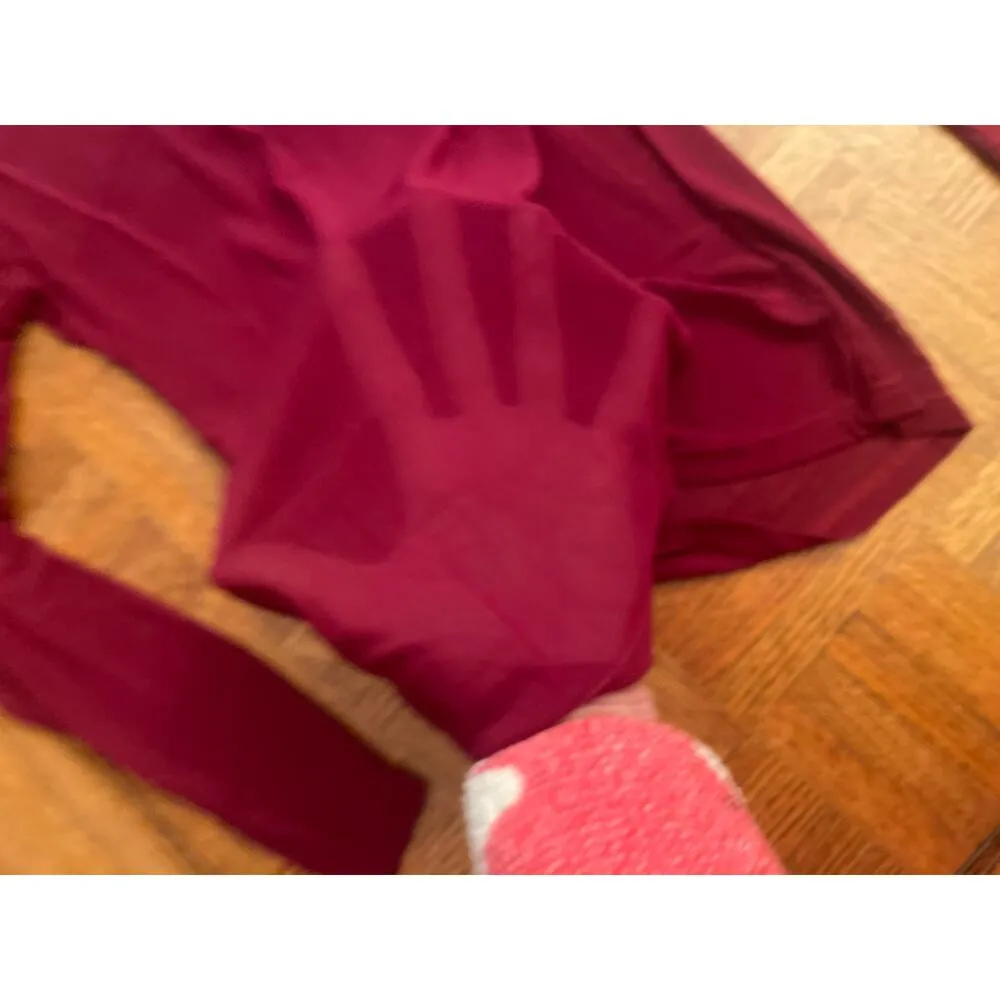 Sheer long sleeve top in Maroon size S - Image 2