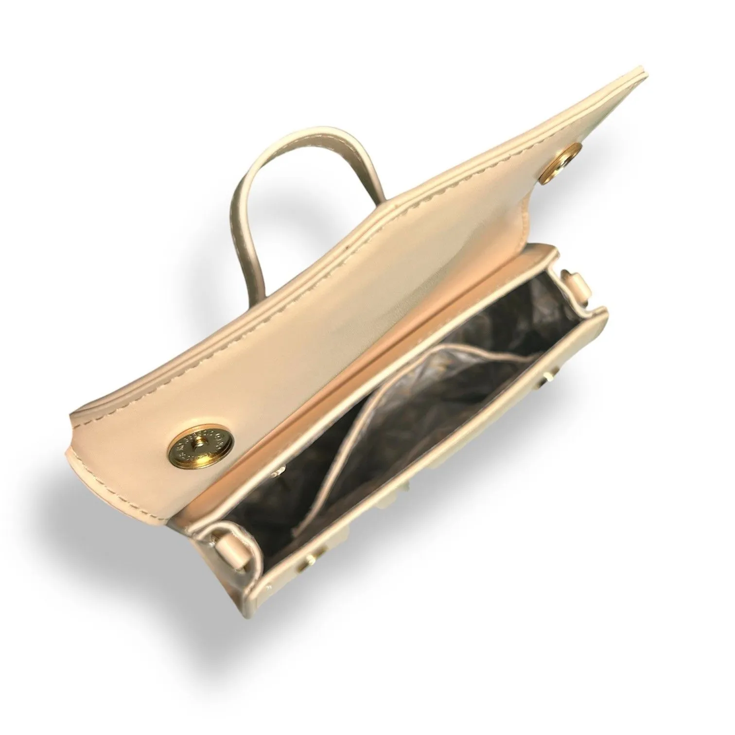 New CXL by‎ Christian Lacroix Laine Panna Cotta Beige Matte Patent Crossbody Bag - Image 8