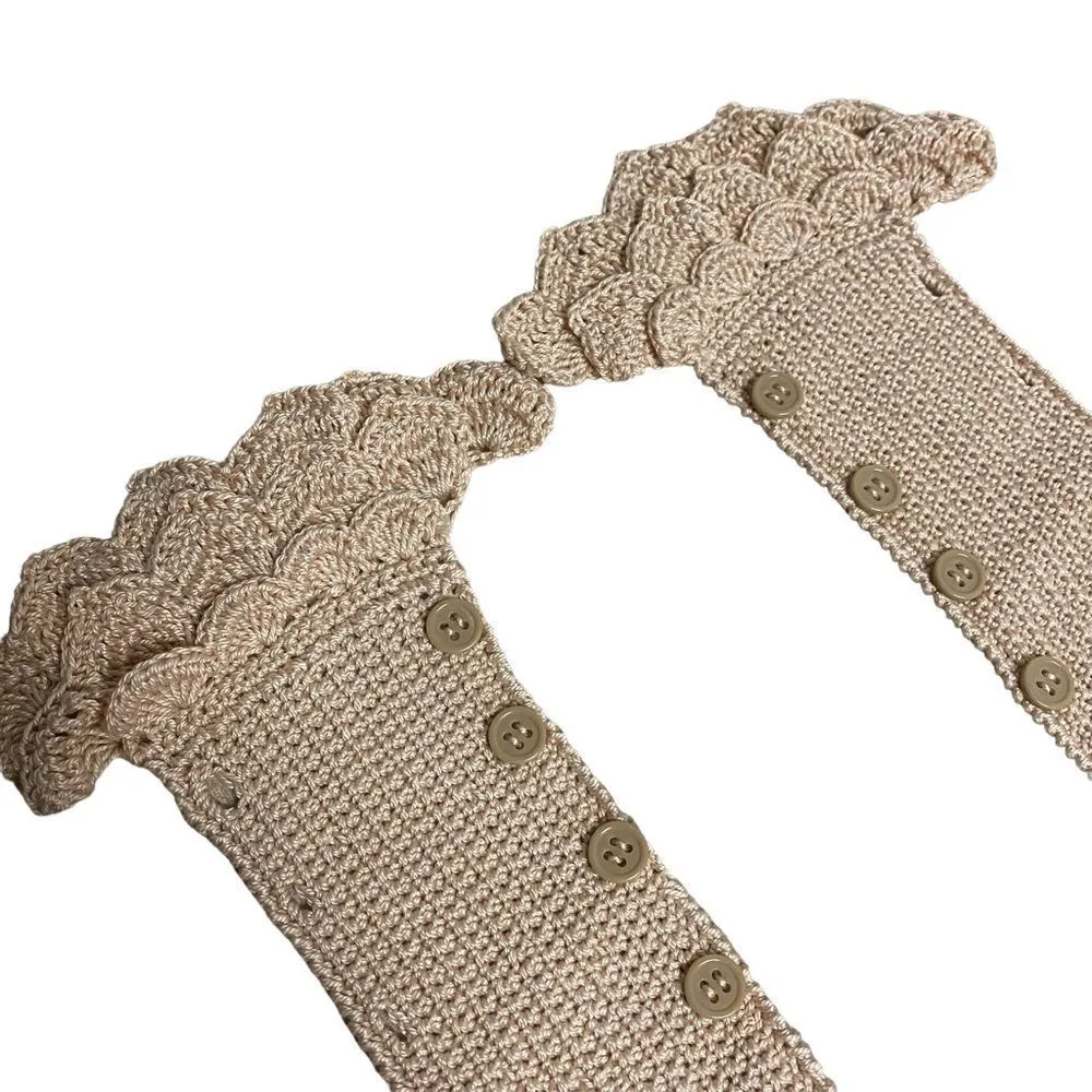 Cream crochet handbag covers for handle - Image 5
