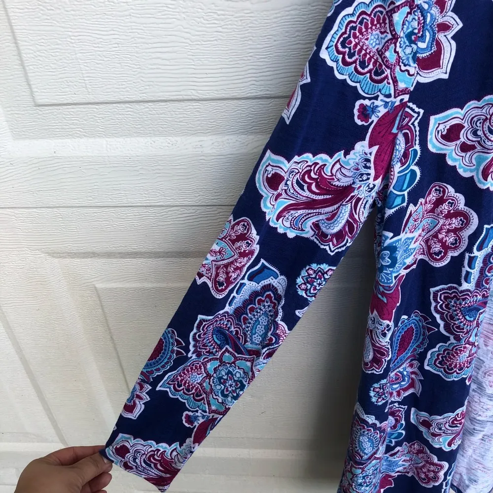 Chicos Women’s Cardigan The Ultimate Tee Floral Paisley Cardigan Small - Image 6