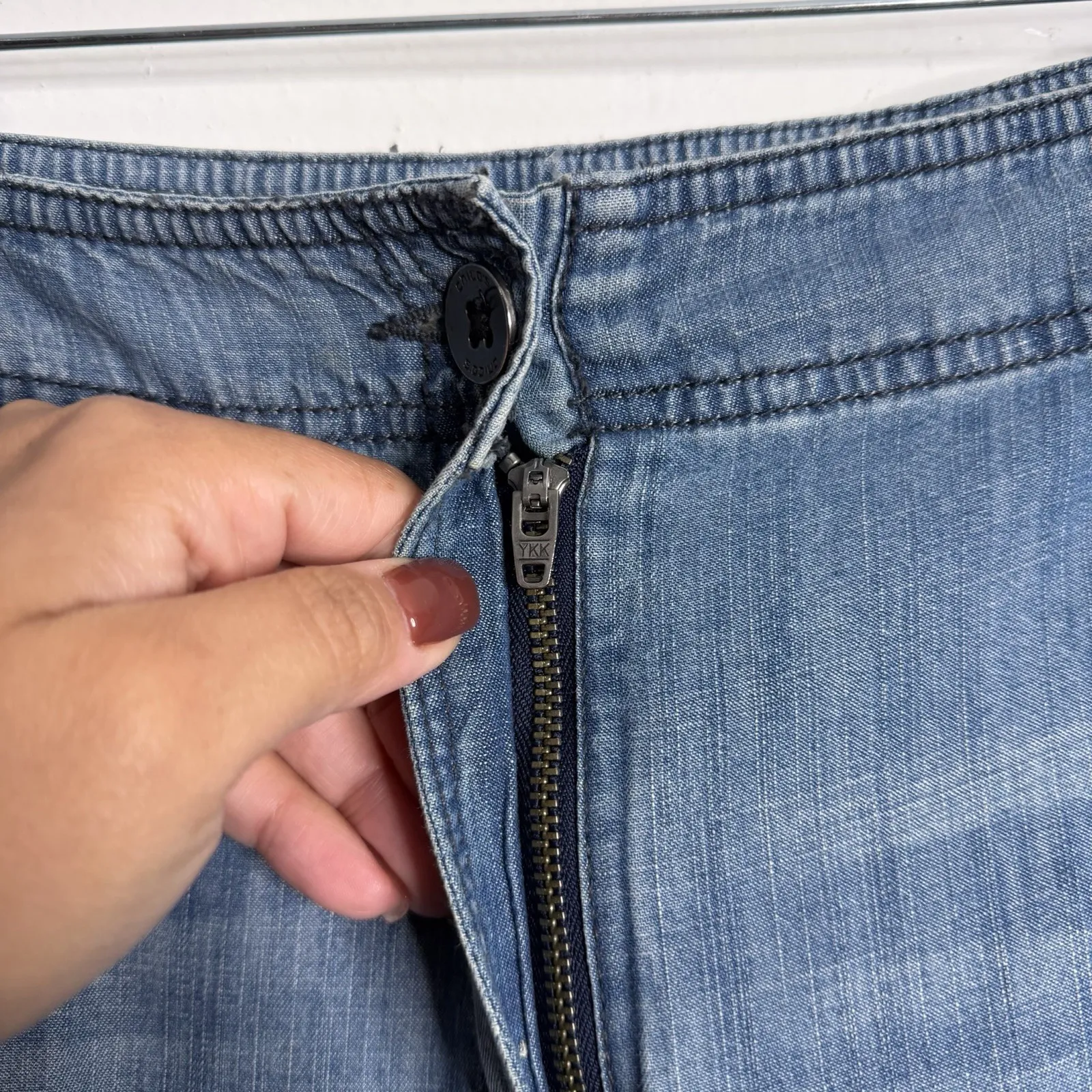 Chico's Blue Chambray Wide Leg Pant Size 10 Chico's Size 1.5 Casual Minimalist - Image 8