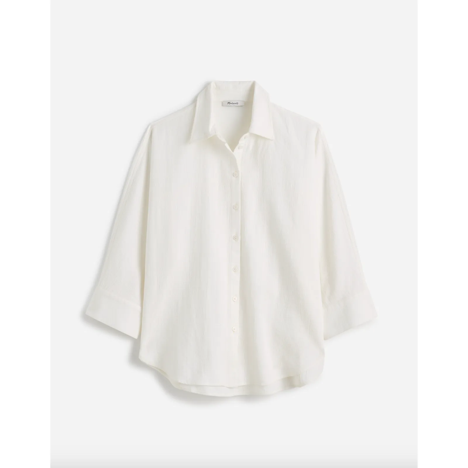 Madewell Cotton Double Gauze Oversized Shirt Button Up White Relaxed XL NWT - Image 5