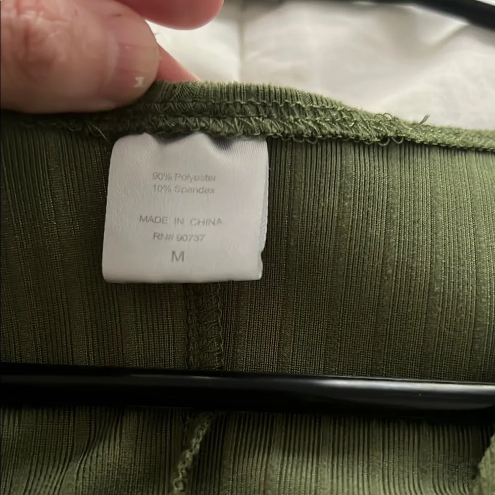 Olive Green Wrap Dress Size M - Image 3