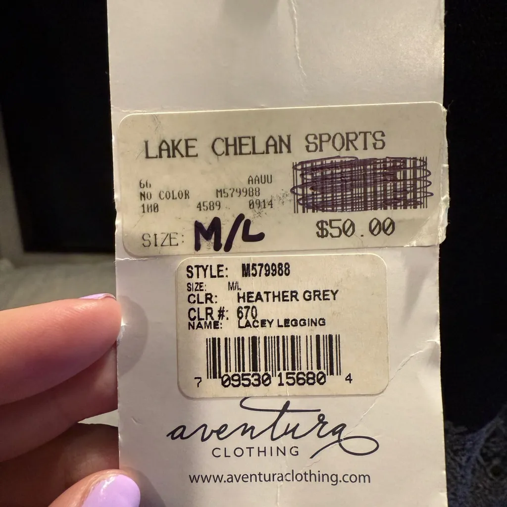 NWT Black and Gray Patterned tights / Leggings M/L - Image 3