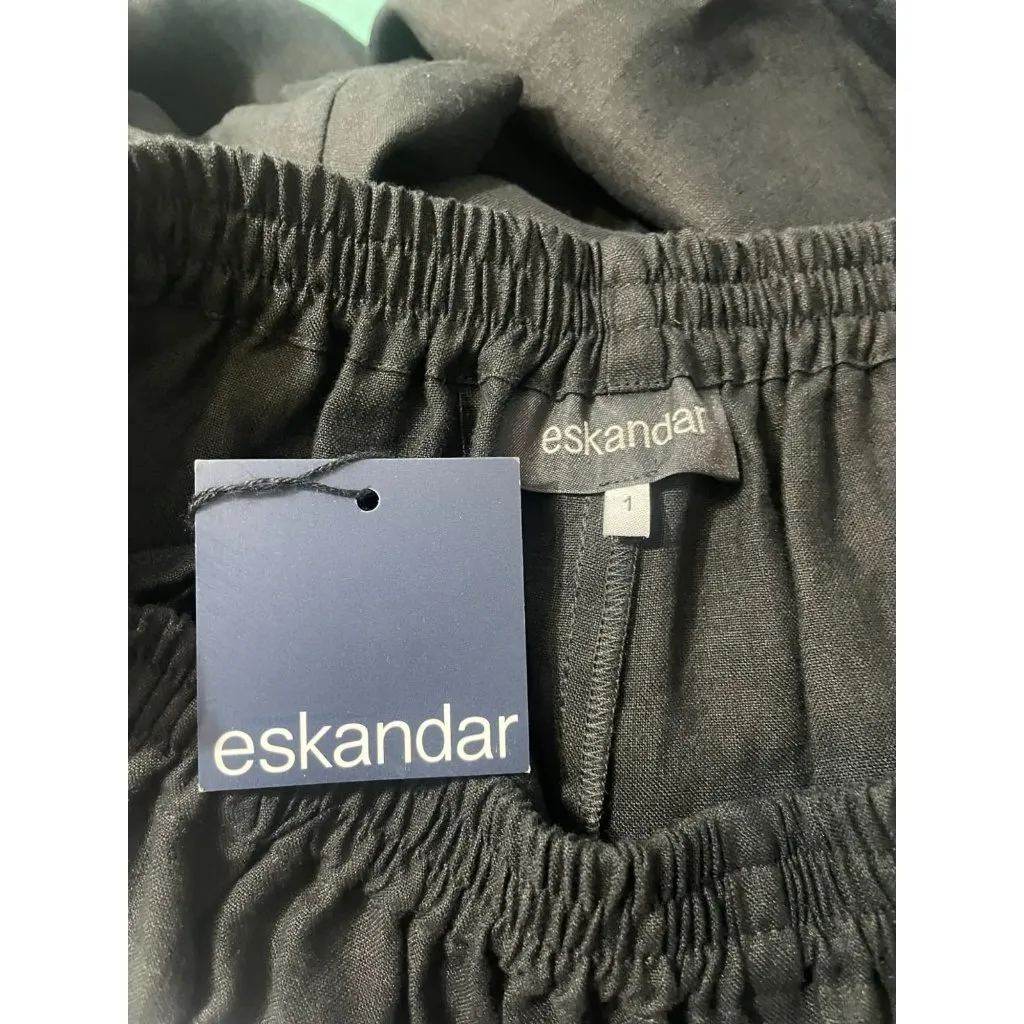NEW Eskandar Size 1 Japanese Trousers Linen Italian Lightweight Linen $595 Black - Image 8
