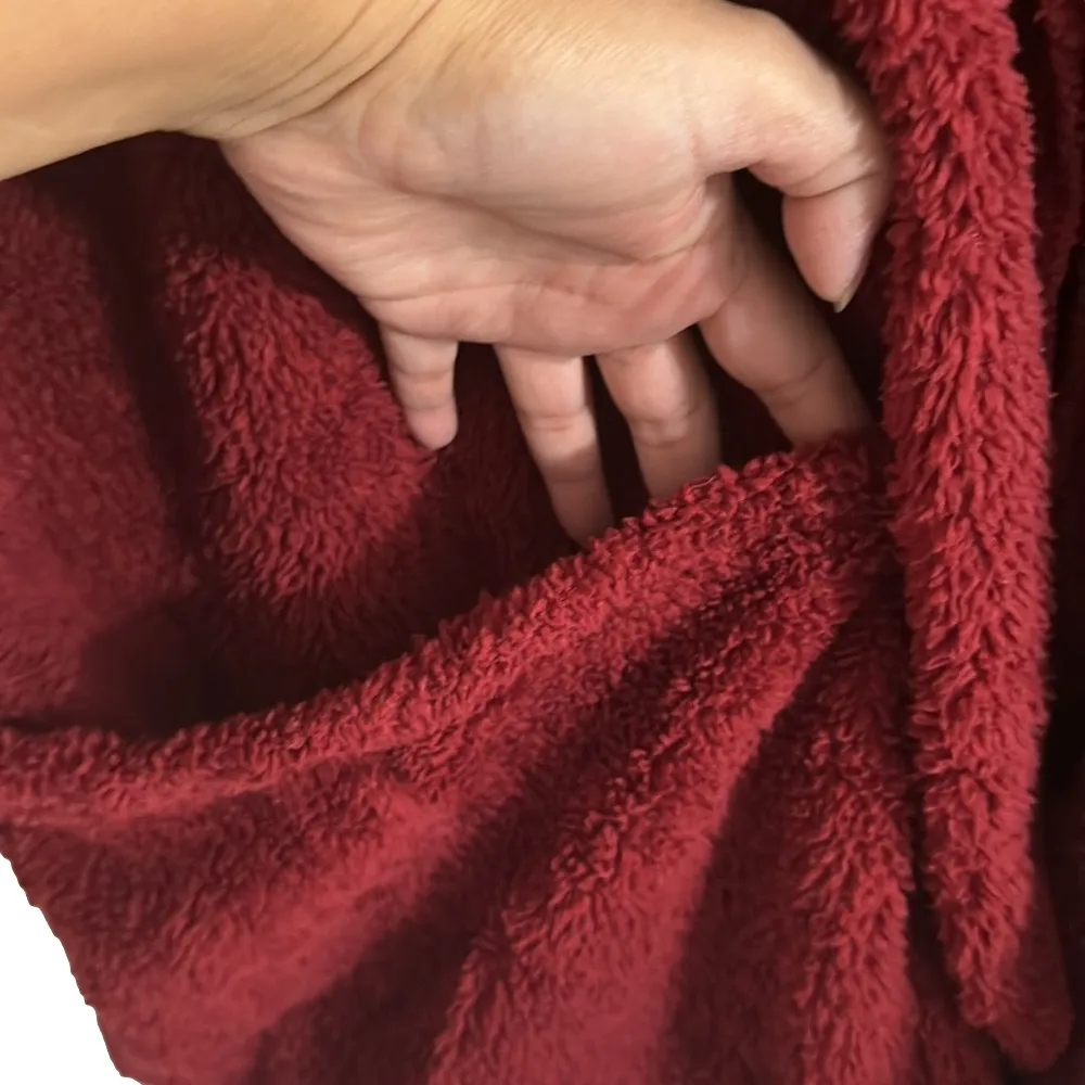 Red Wine Asymmetric Draped coat Size 2X - Image 5