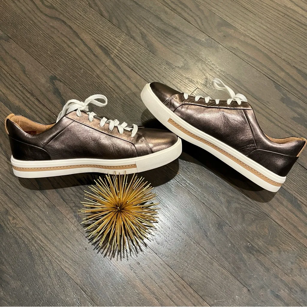 Clarks Women’s Unstructured 'Un Maui Lace' Leather Lace Up Shoes Bronze Sz 8.5 - Image 5