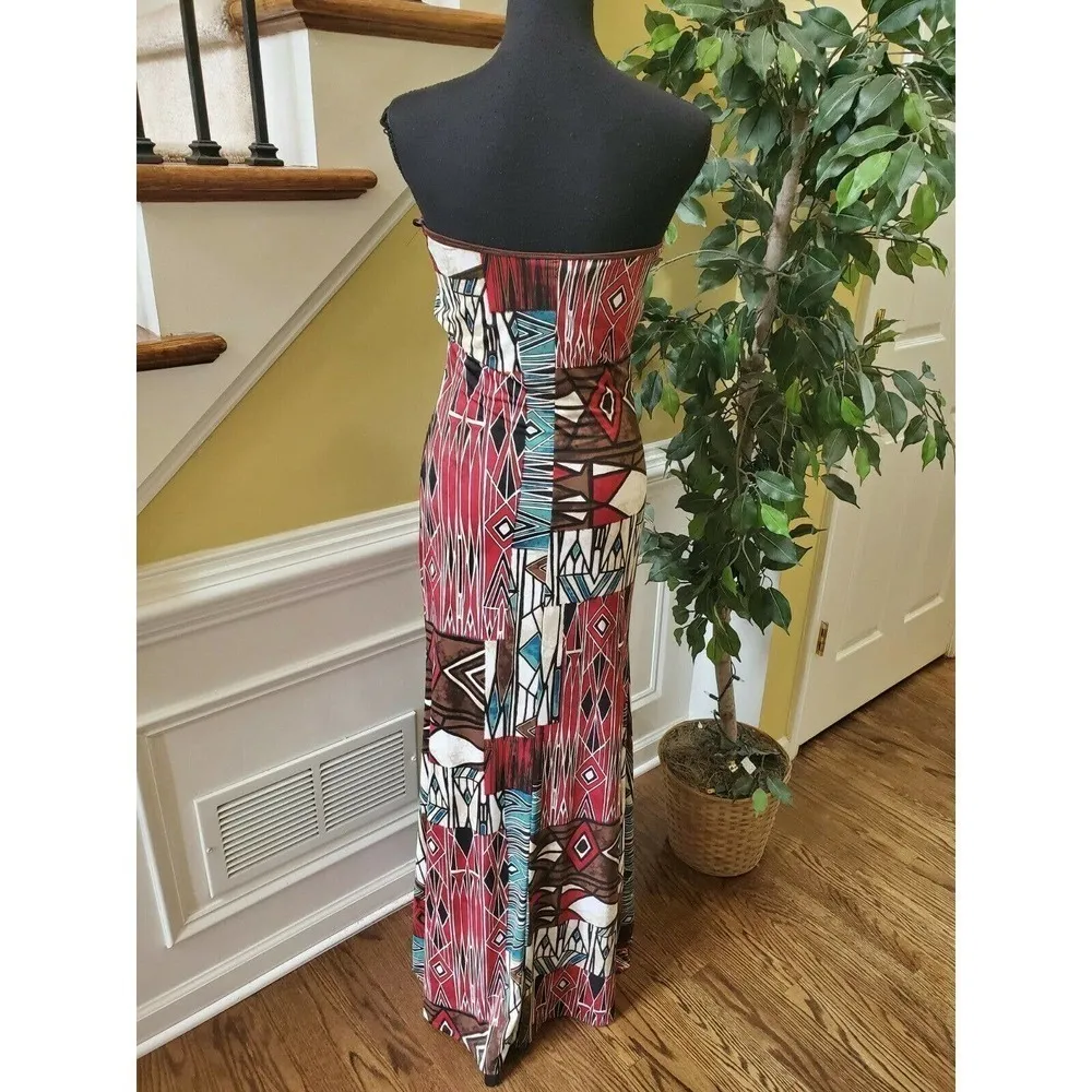 Vtg VAVAVOOM Medium Strapless Cocktail Dress Red - Image 8