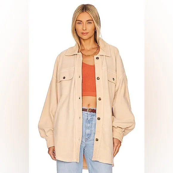 Free People  Ruby Shaket Jacket Oversized Sweetheart Sunrise Revolve - Image 8