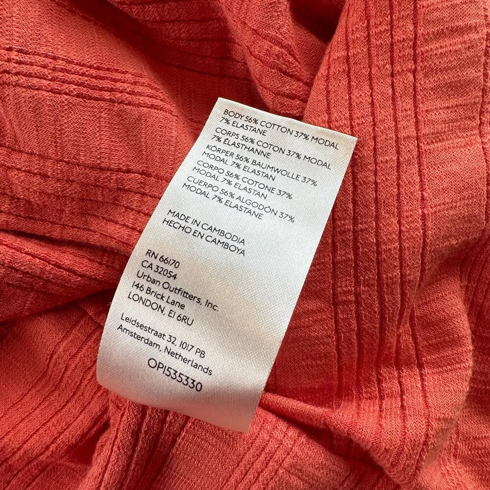 Anthropologie Pilcro Ruched Ribbed Halter Coral Tube Top Size 1X - Image 9