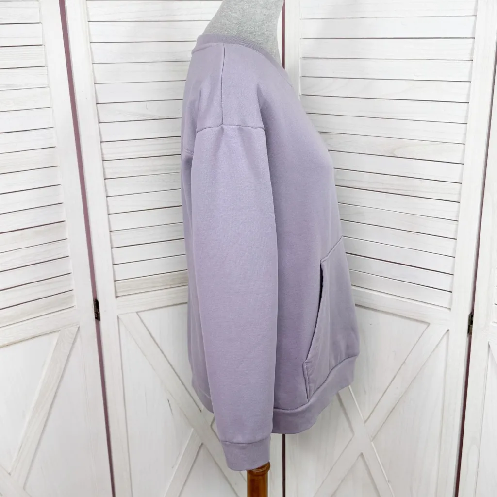 Mondetta Crew Neck Front Pocket Sweatshirt Lavender Purple Medium - Image 3