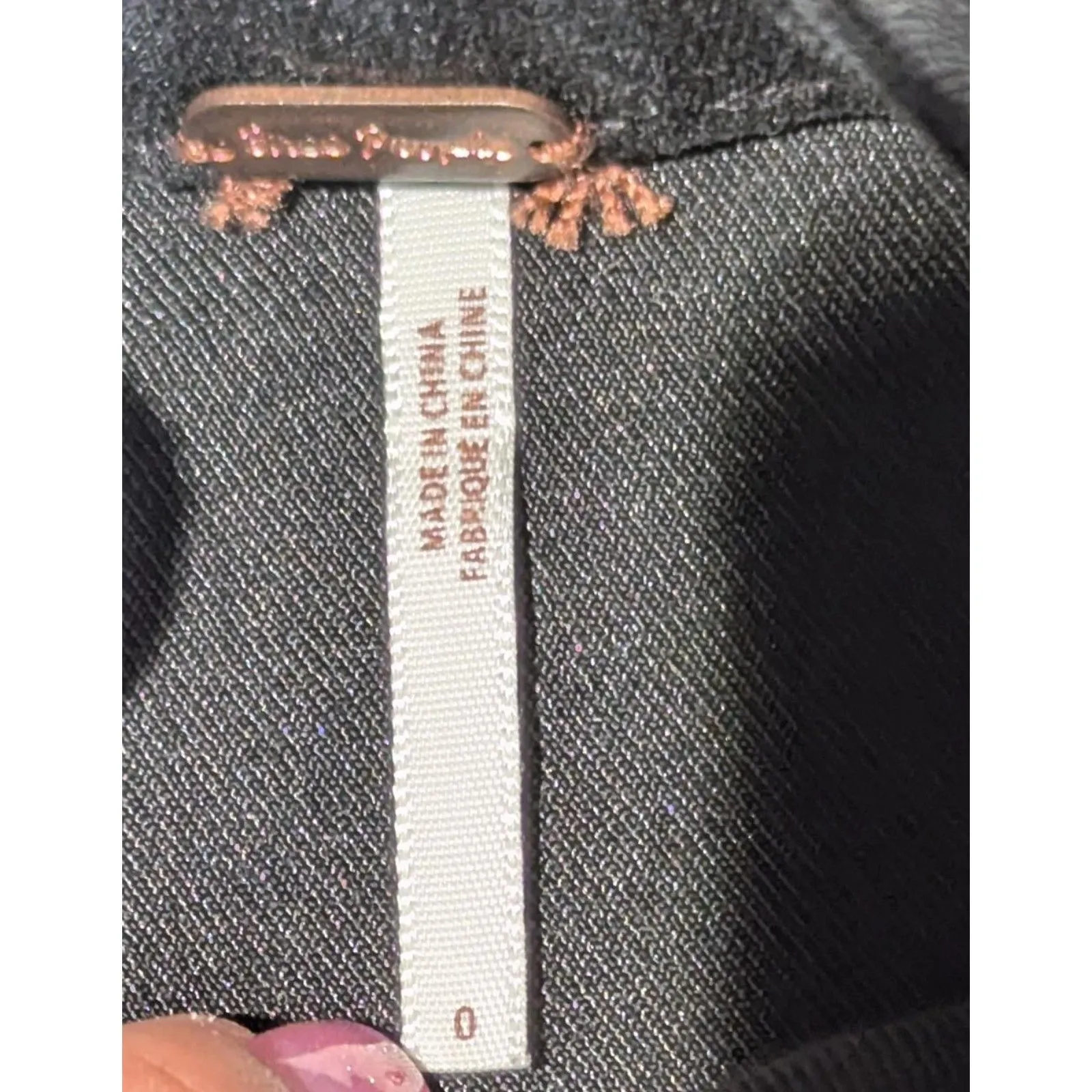 Free People Black Denim Mini Skirt Full Front Zip A-Line Skirt Size 0 Edgy - Image 2