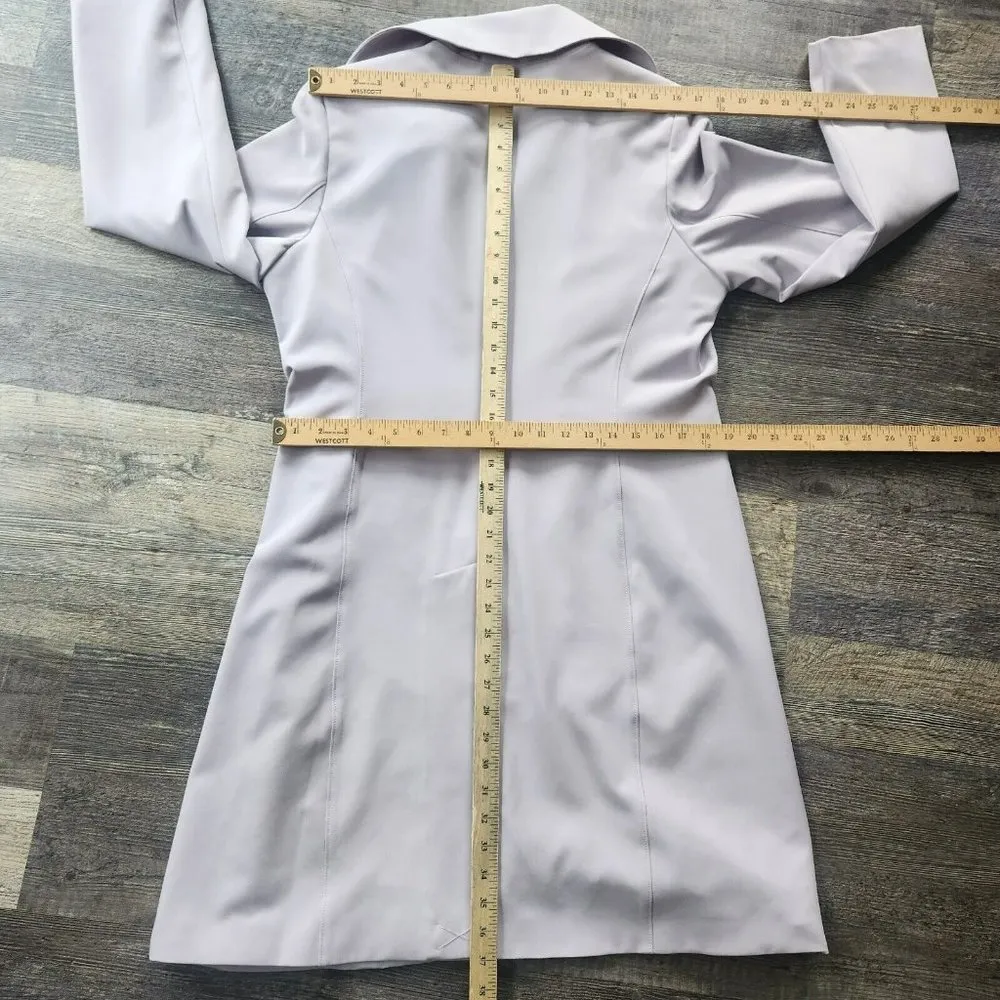 Jones New York  Lined Trench Rain Work Biz Spring Dress Coat Lavender Ladies M - Image 13